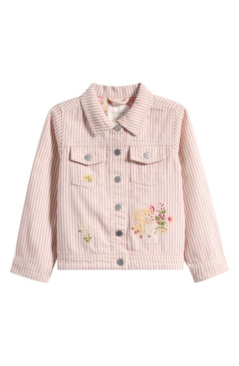 Kids' Embroidered Stripe Denim Jacket (Little Kid)
