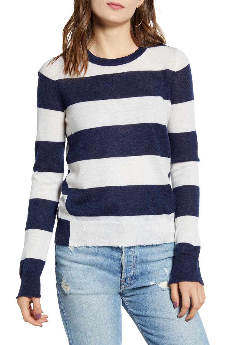Source Stripe Cashmere Sweater, Main, color, BOUTON