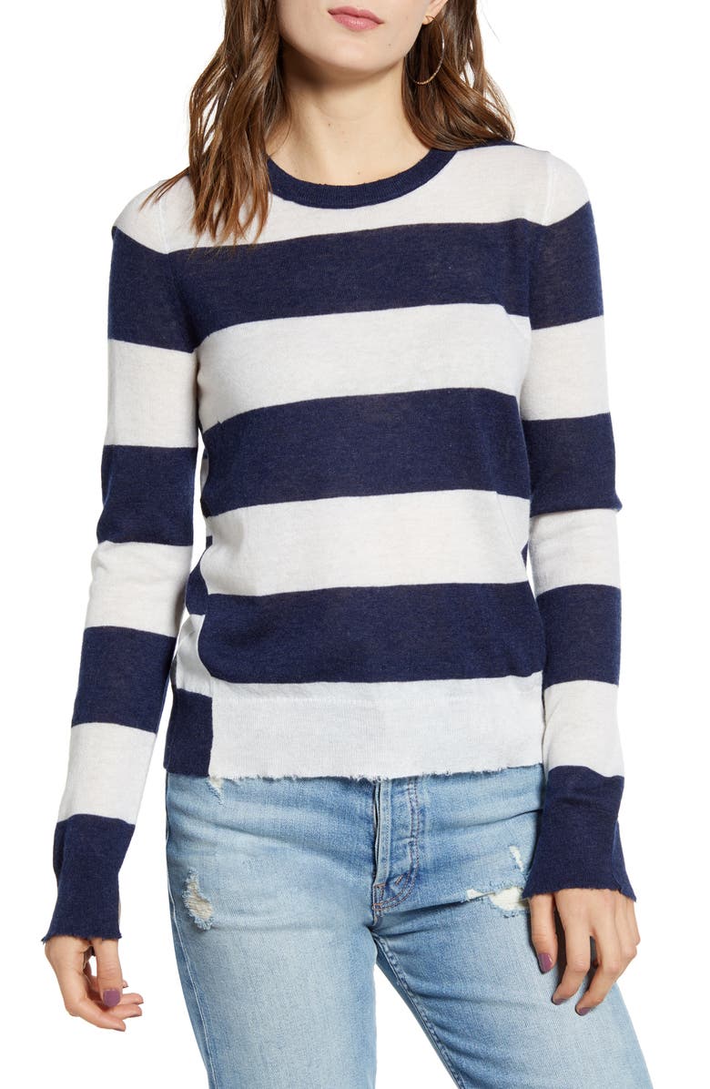 Zadig & Voltaire Source Stripe Cashmere Sweater, Main, color, 