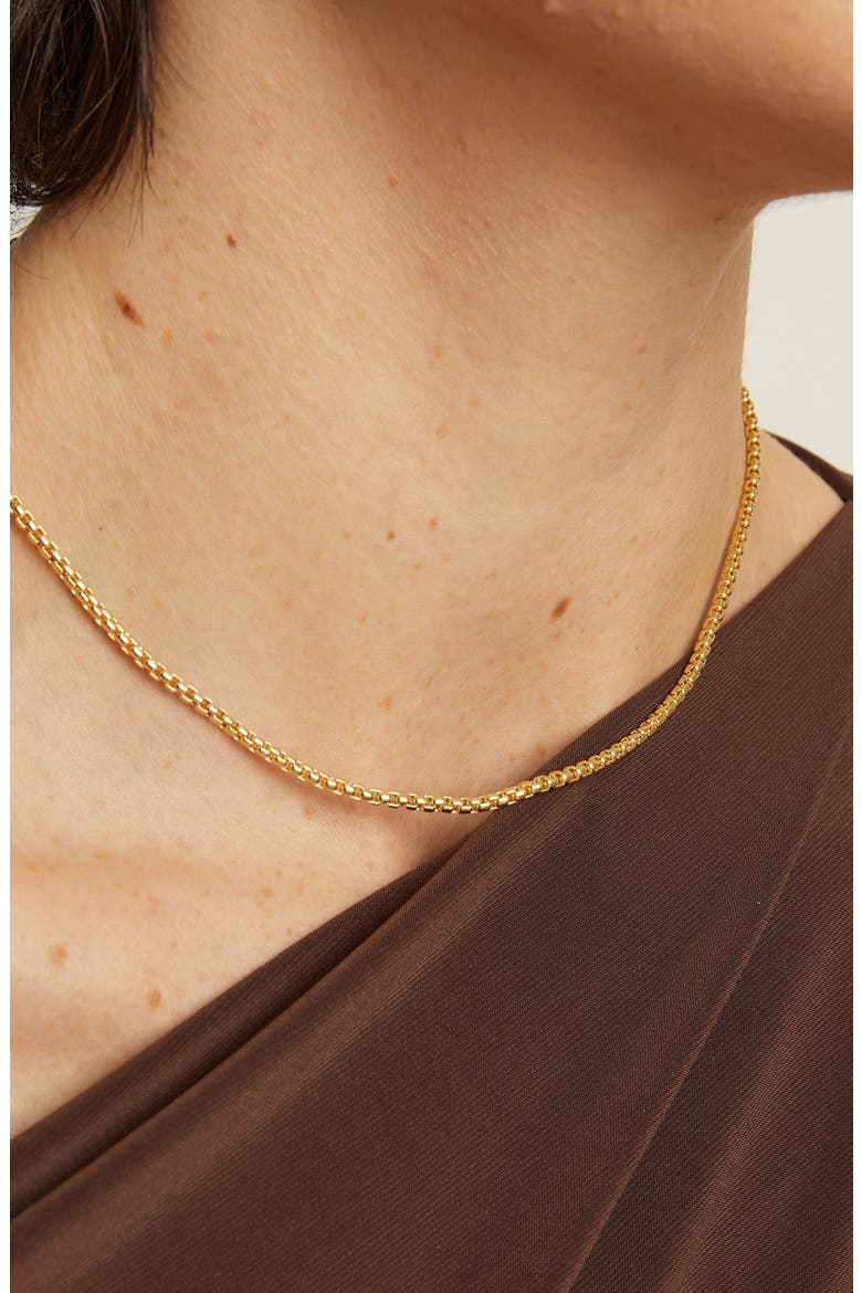 Round Box Chain Necklace, Alternate, color, Yellow Gold Vermeil