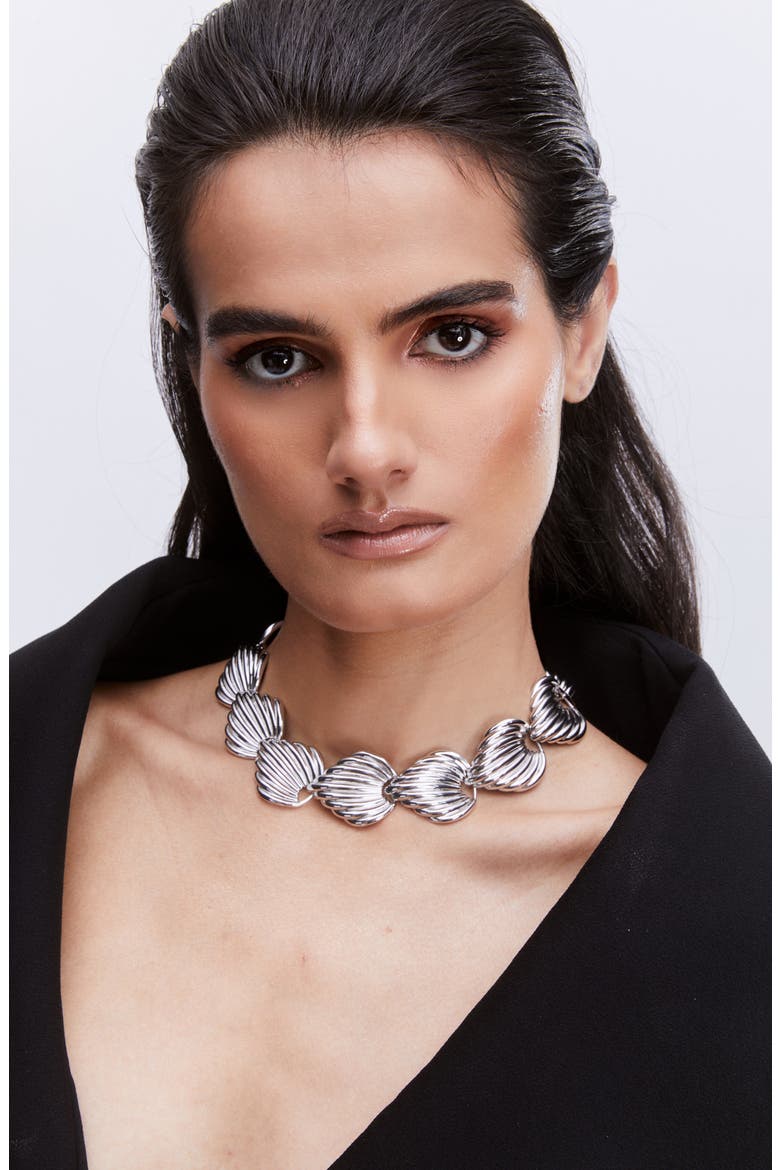 x Cassetto JC2 Rhodium Plate Collar Necklace, Alternate, color, SILVER