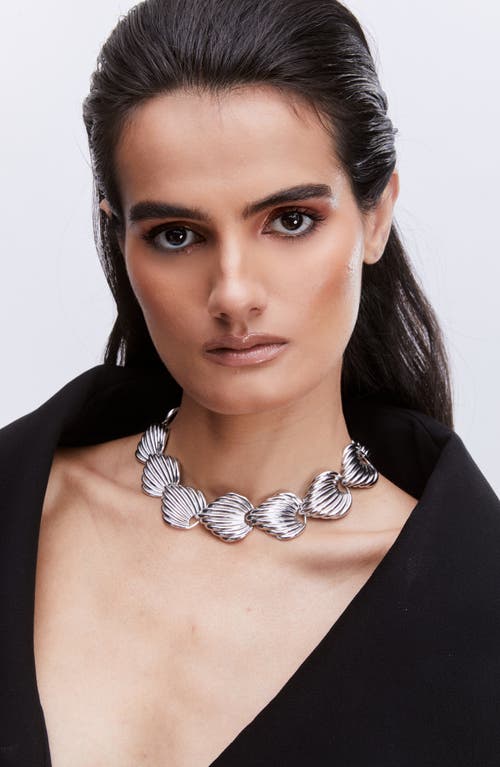 Julietta X Cassetto Jc2 Rhodium Plate Collar Necklace In Silver