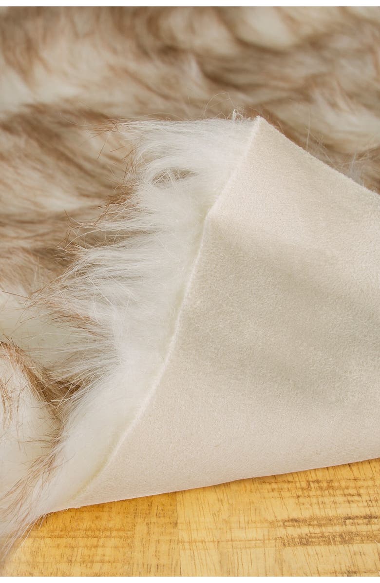 LUXE Faux Fur Hudson Rectangular Rug - 2ft x 3ft - Gradient Tan, Alternate, color,