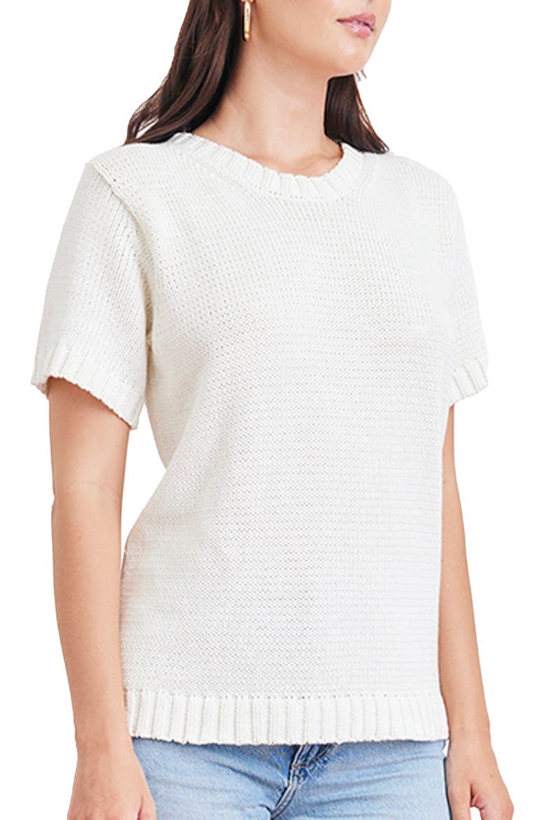 Simone Cotton Sweater Tee, Alternate, color, Off White