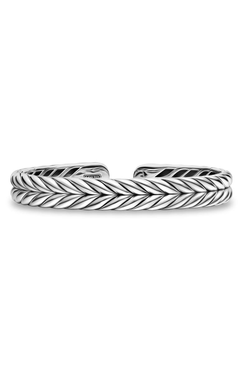 David Yurman Chevron Flex Bracelet in Sterling Silver, 10mm, Main, color, Silver