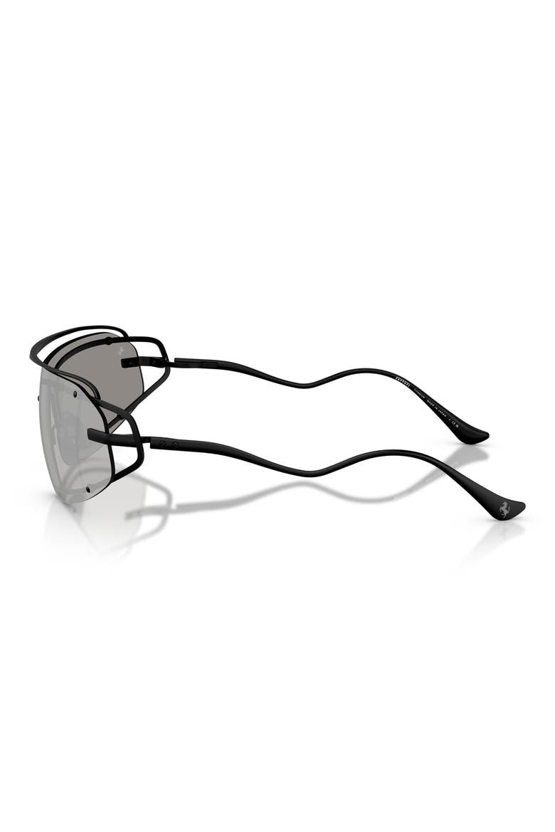132mm Rimless Rectangular Sunglasses, Alternate, color, MATTE BLACK / GREY MIRROR