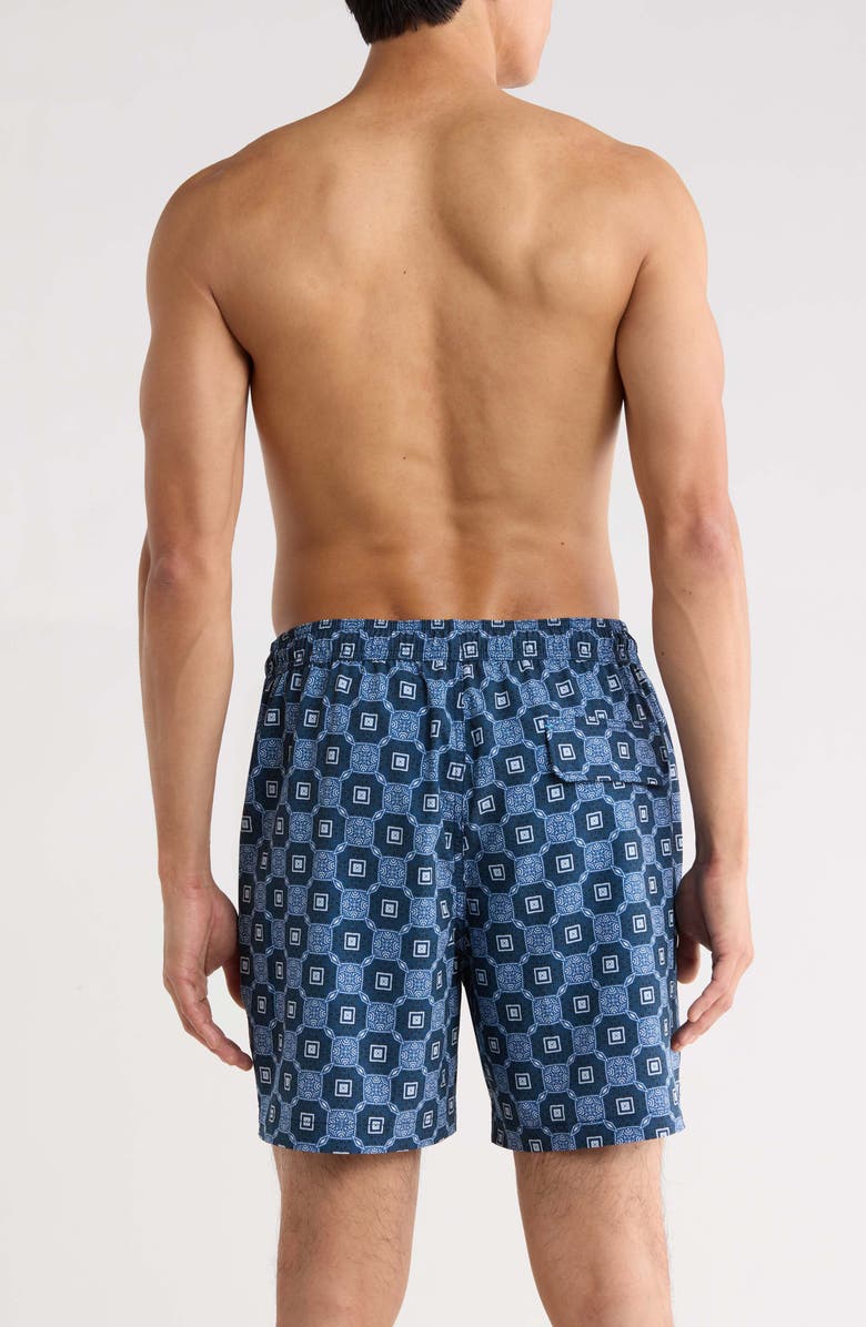 Tommy Bahama Naples Barcelos Tiles 6-Inch Performance Swim Trunks, Alternate, color, Dress Blues