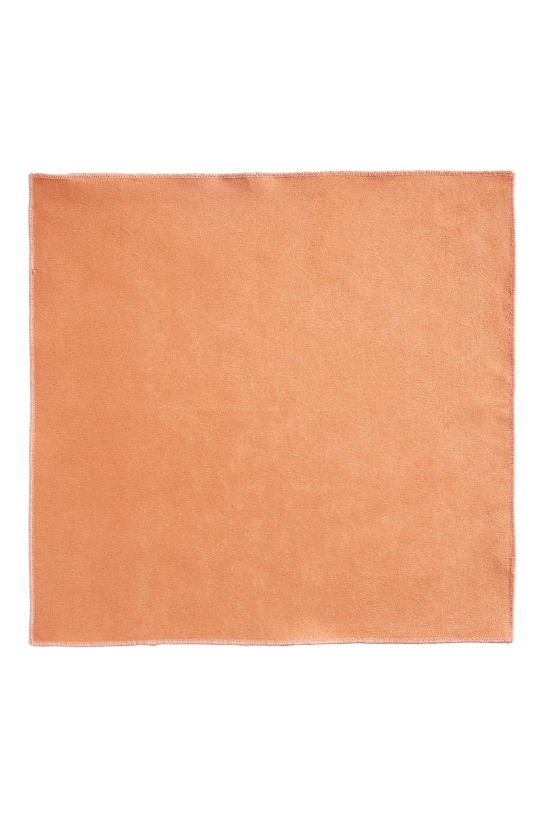Dachsund Solid Cotton Pocket Square, Alternate, color, BROWN