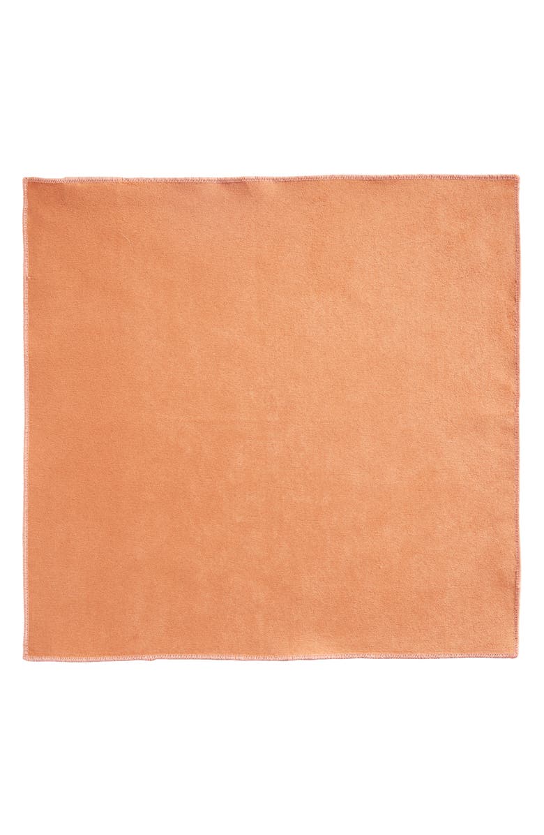 CLIFTON WILSON Dachsund Solid Cotton Pocket Square, Alternate, color, Brown