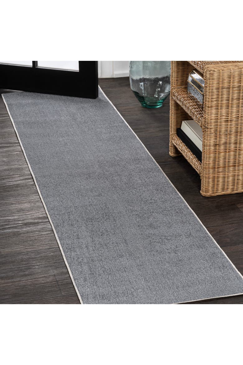 Twyla Classic Solid Low-Pile Machine-Washable Area Rug, Alternate, color, Gray