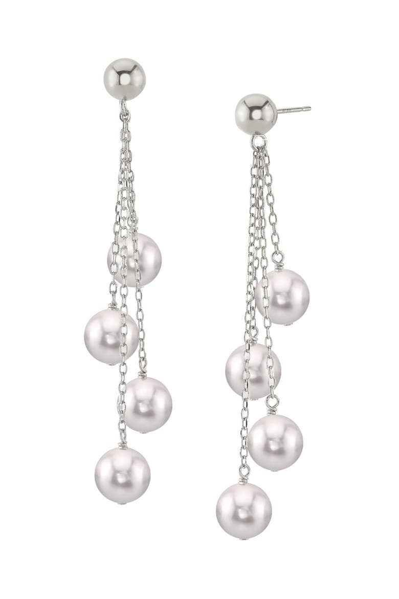 White Akoya Pearl Luciane Earrings, Main, color, White Gold
