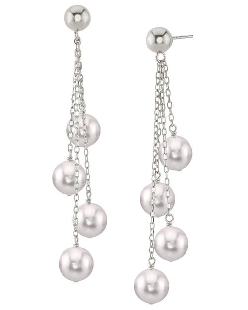 The Pearl Source White Akoya Pearl Luciane Earrings In Gold