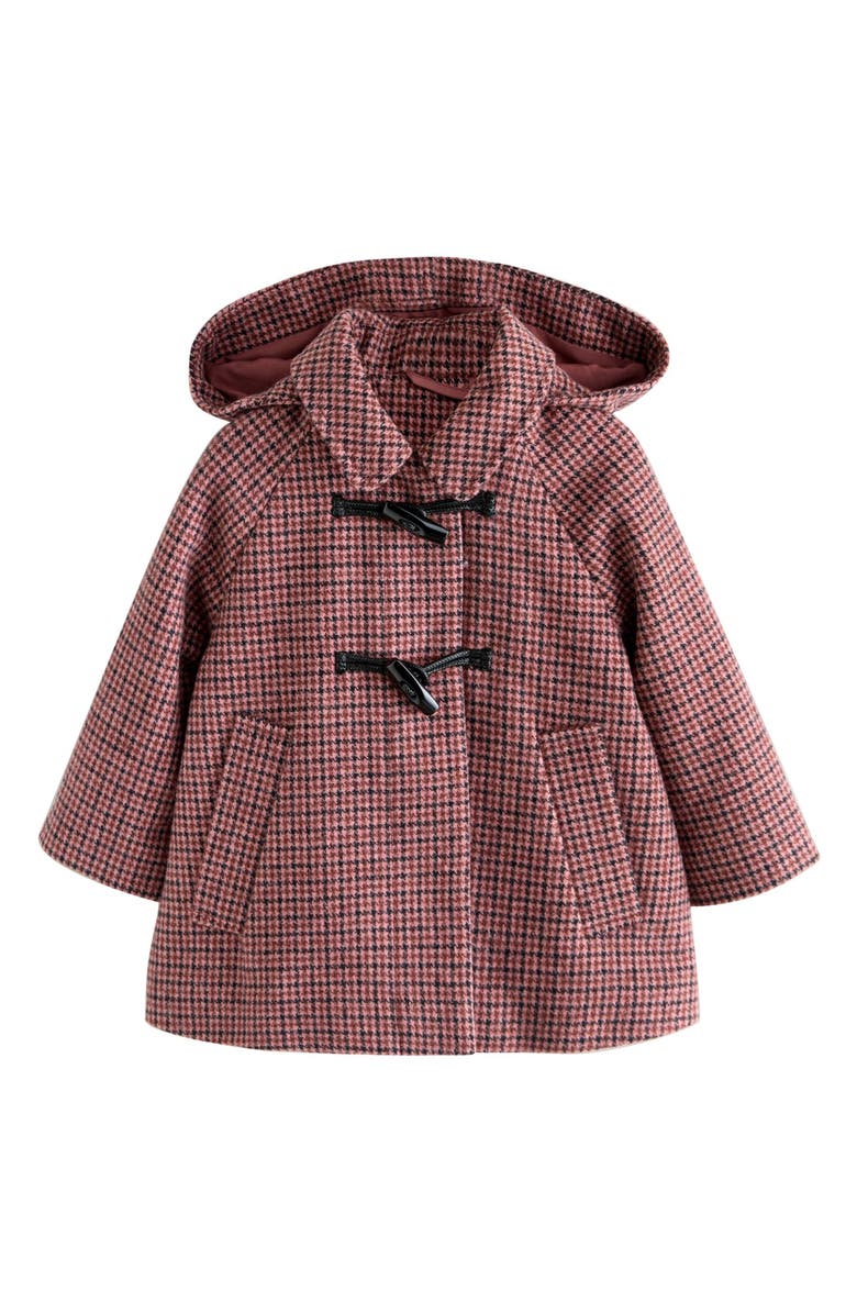 NEXT Kids' Hooded Houndstooth Coat, Main, color, Check