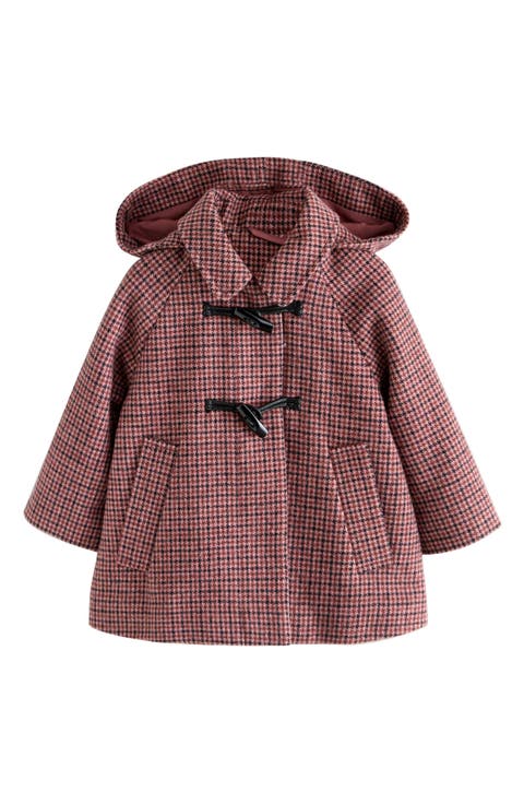 Kids' Hooded Houndstooth Coat (Little Kid)
