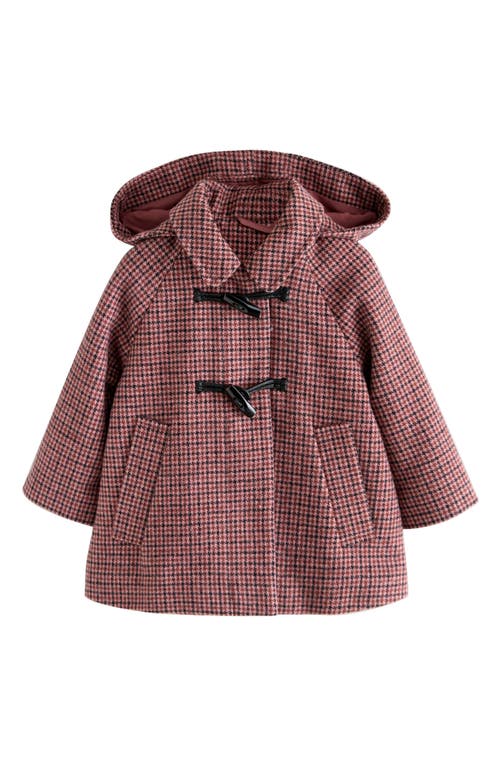 Next Kids' Hooded Houndstooth Coat In Pattern