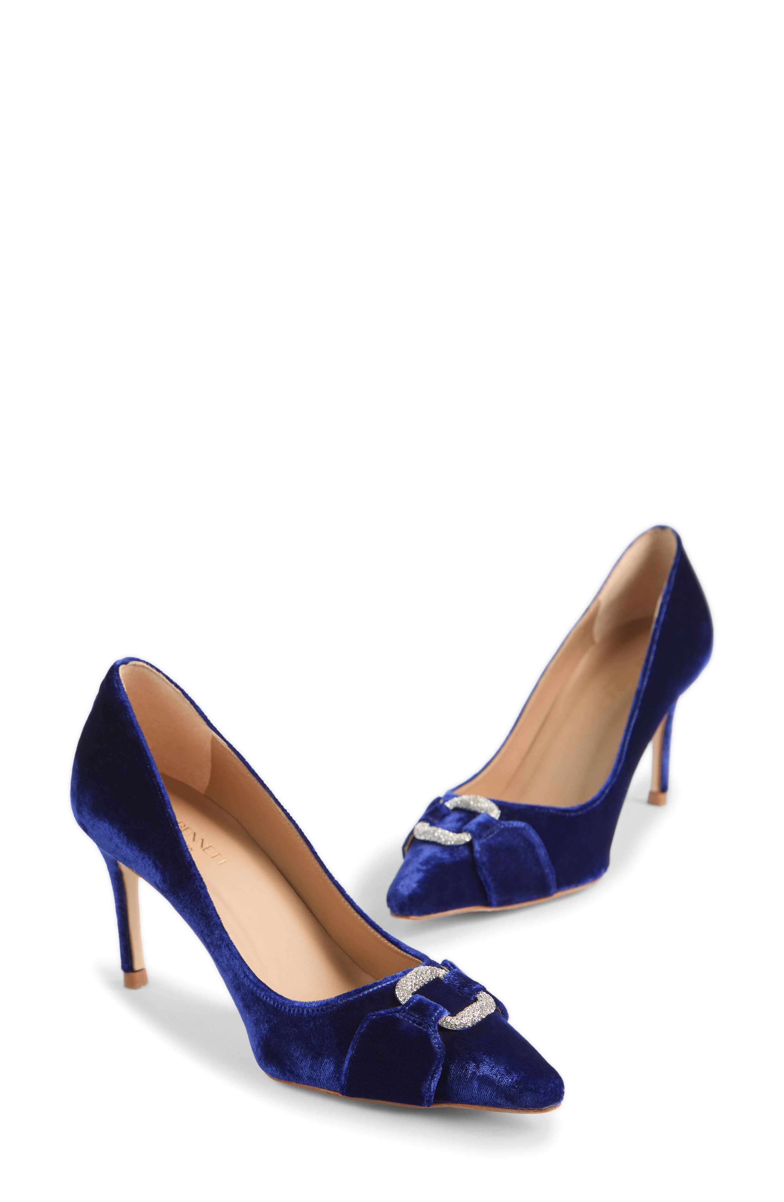 LK Bennett Thelma Crystal Oloid Pointed Toe Pump, Alternate, color, Imperial Blue