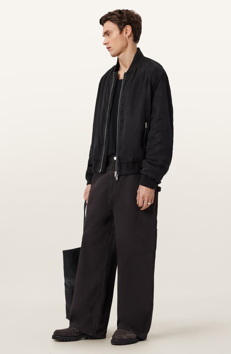 AllSaints Jackson Barrel Leg Trousers, Alternate, color, Tanner Black