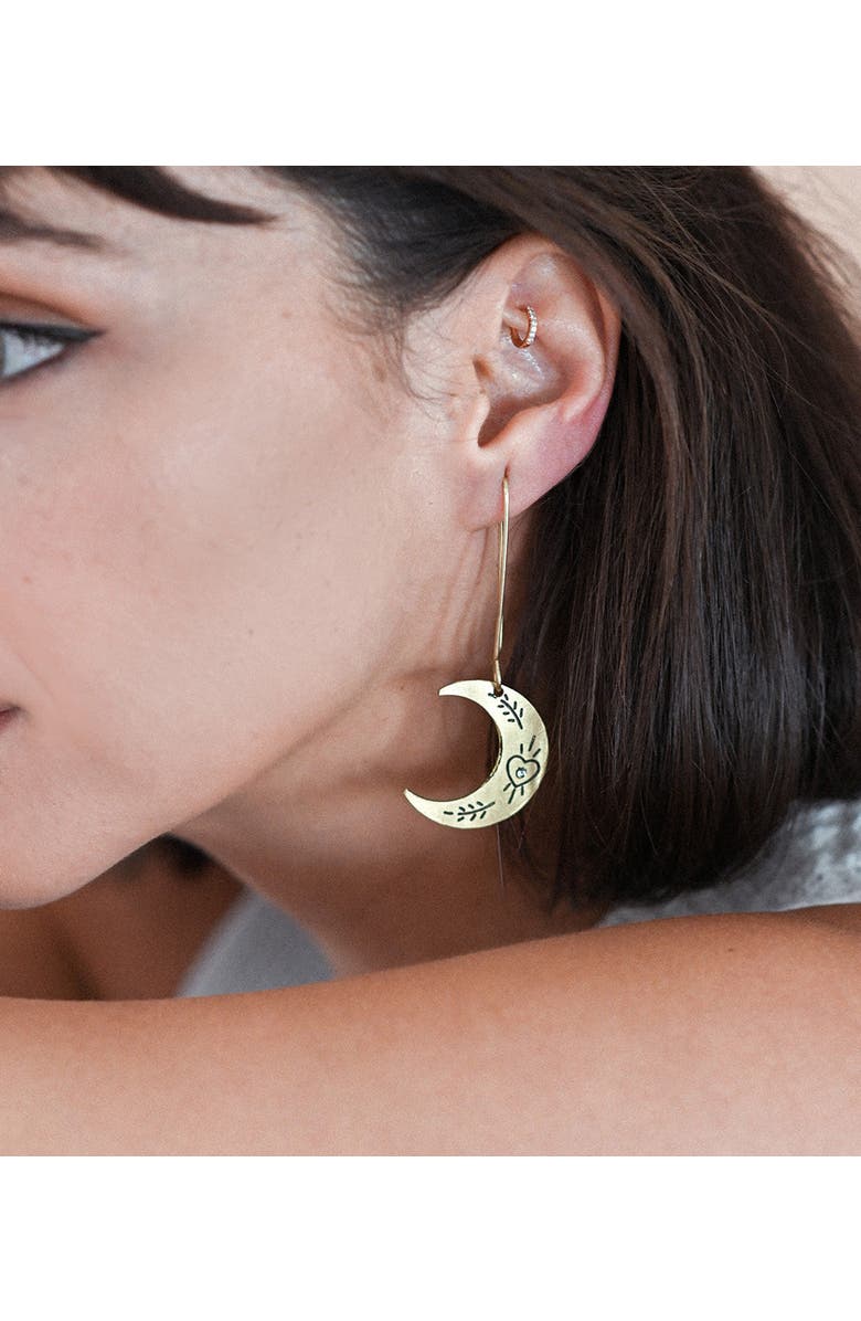 Matr Boomie Ruchi Crescent Moon Dangle Earrings, Alternate, color, Gold