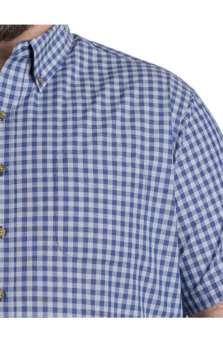 Harbor Bay by DXL Big & Tall Easy-Care Small Plaid Sport Shirt, Alternate, color, Tonal Blue