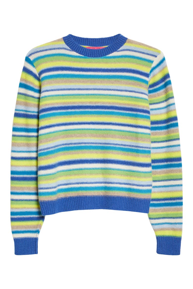 Vista Stripe Cashmere Sweater, Alternate, color, GREEN