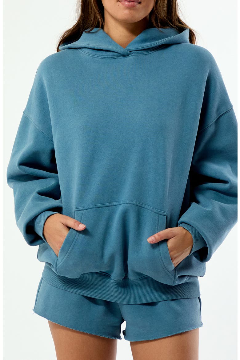 Core Washed Fleece Hoodie, Alternate, color, DARK BLUE