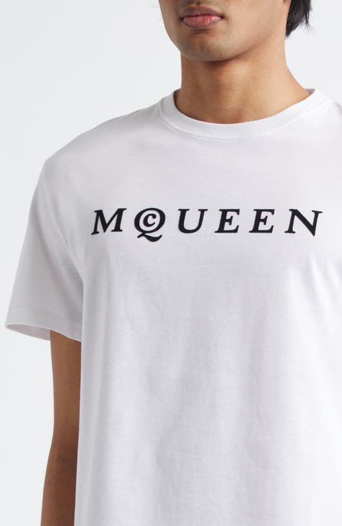 Alexander Mcqueen Logo Cotton T-shirt In White/black