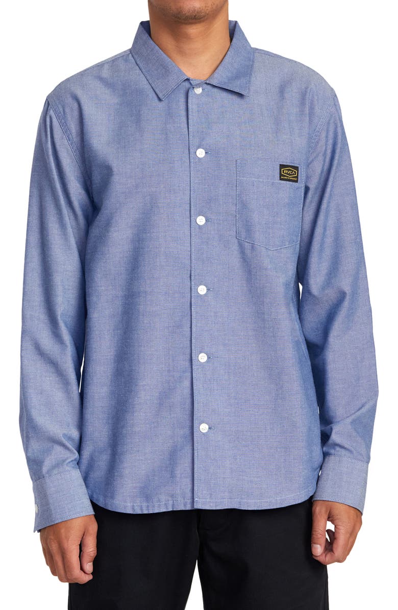 RVCA Day Shift Button-Up Shirt, Main, color,