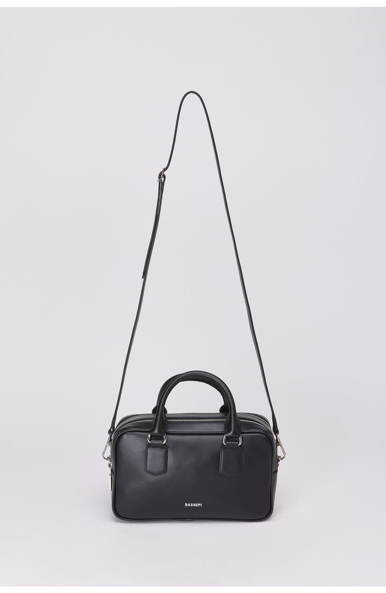 Forever & Always Shoes Sara Leather Structured Bassepi Mini Bag, Main, color, Black