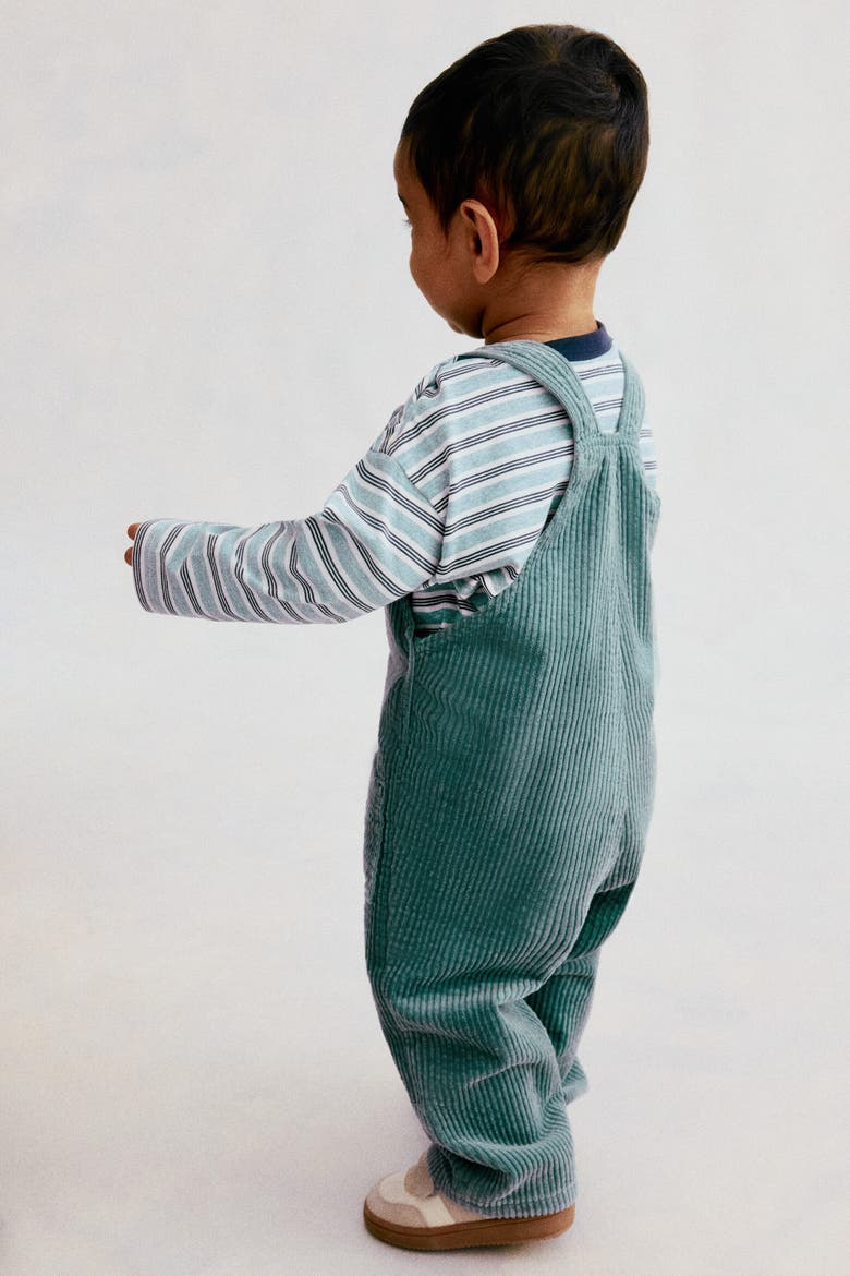 Corduroy Overalls, Alternate, color, Dusty turquoise