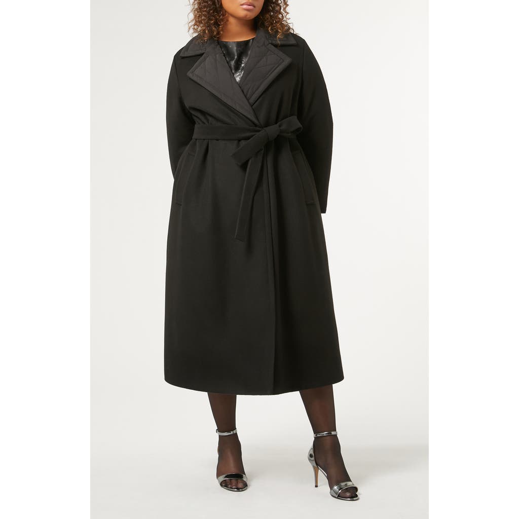 Marina Rinaldi Capanna Water Repellent Reversible Coat in Black
