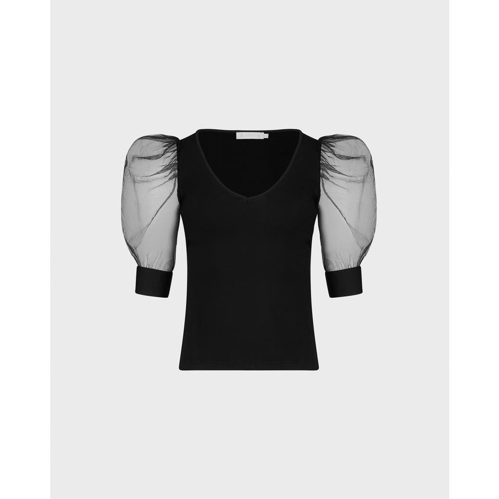 Anne Fontaine Aerial V-Neck Top in Black  product