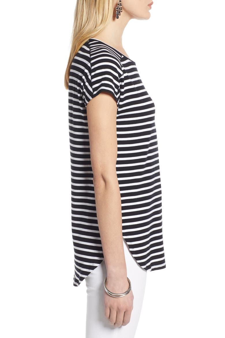 Crewneck Tee, Alternate, color, BLACK- WHITE STRIPE