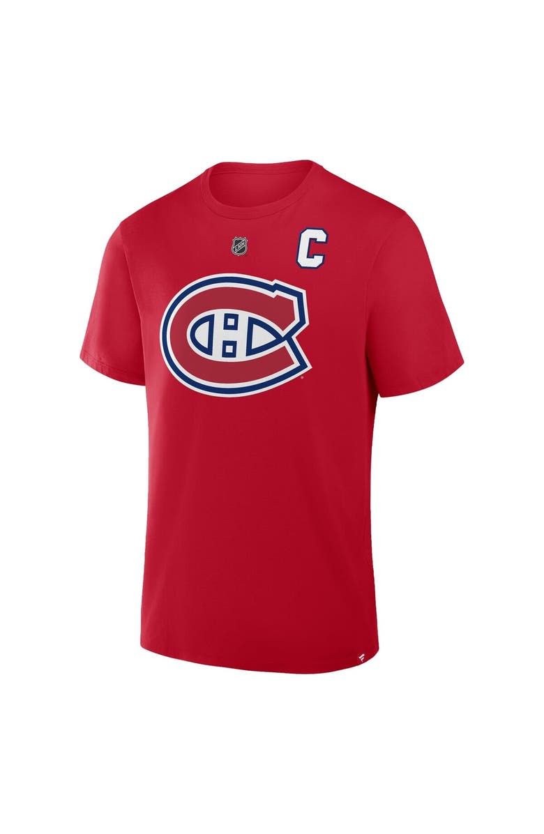 FANATICS Men's Fanatics Nick Suzuki Red Montreal Canadiens Authentic Stack Name & Number T-Shirt, Alternate, color, Red