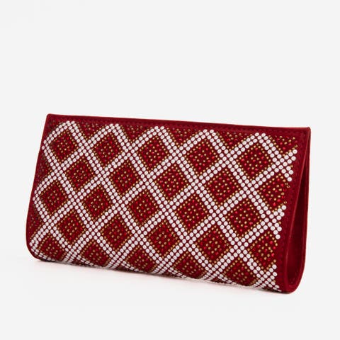 The Nampula Glitter Suede Leather Small Clutch