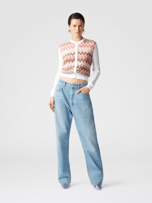 Missoni Zigzag Pattern Cardigan With Round Neckline In Multicoloured