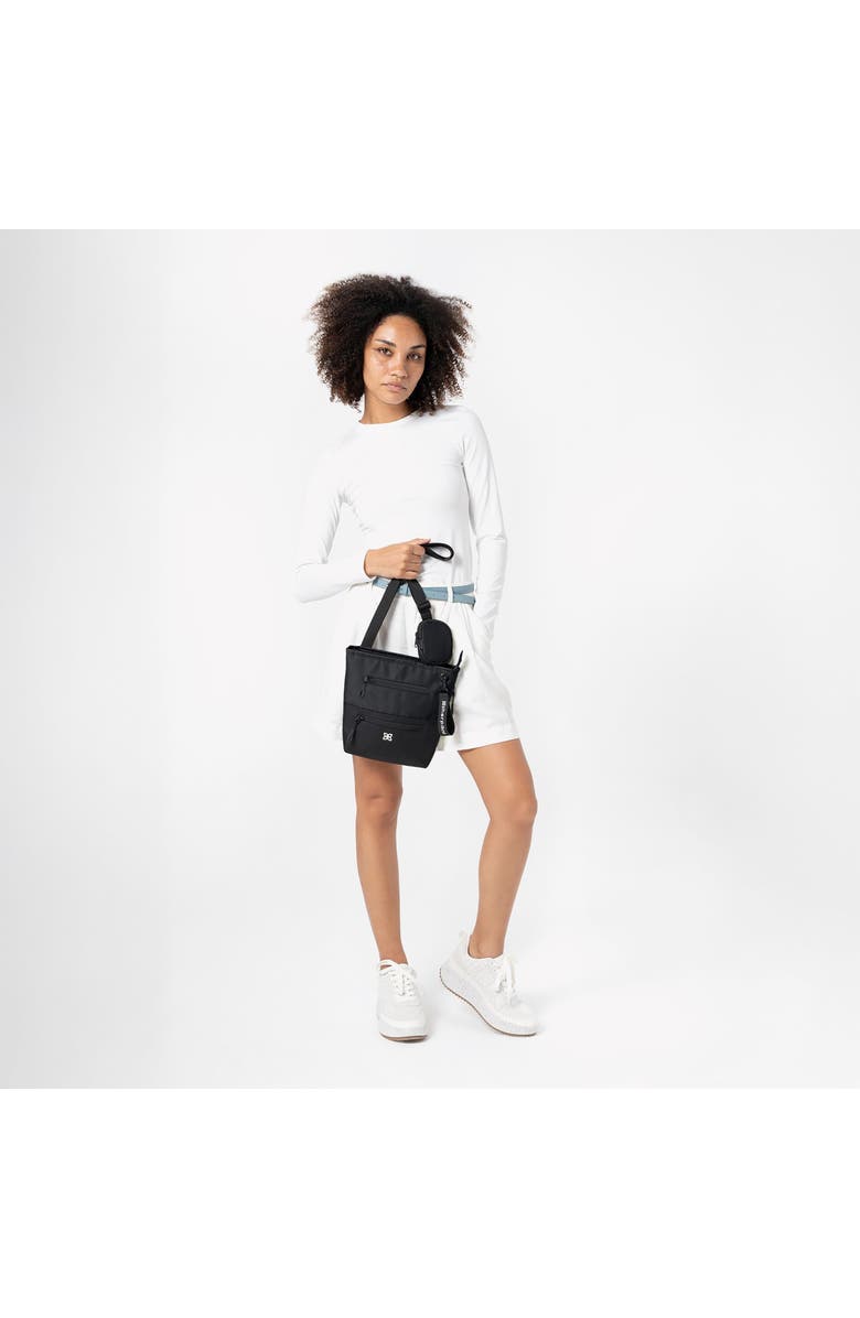 Sherpani Sadie Nylon Crossbody Bag RFID Protection and Removable Coin Purse, Alternate, color, Raven