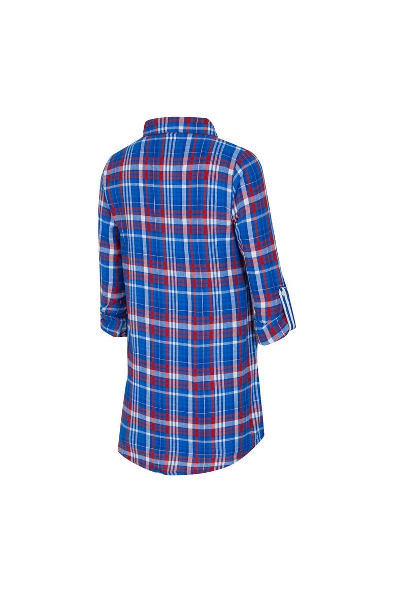 Women's Concepts Sport Royal Buffalo Bills Laney Plaid Tri-Blend Full-Button Nightshirt, Alternate, color, Royal
