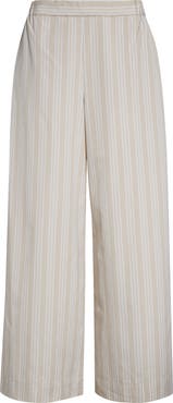 MM by Max Mara Arley Stripe Wide Leg Cotton Pants