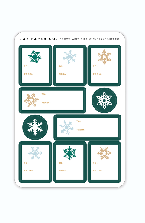 Snowflakes Gift Sticker Sheets