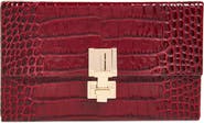 TOM FORD T Latch East/West Croc Embossed Leather Clutch