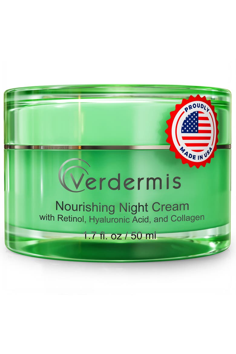 Nourishing Night Cream with Retinol, Hyaluronic Acid, and Collagen, Main, color, NONE