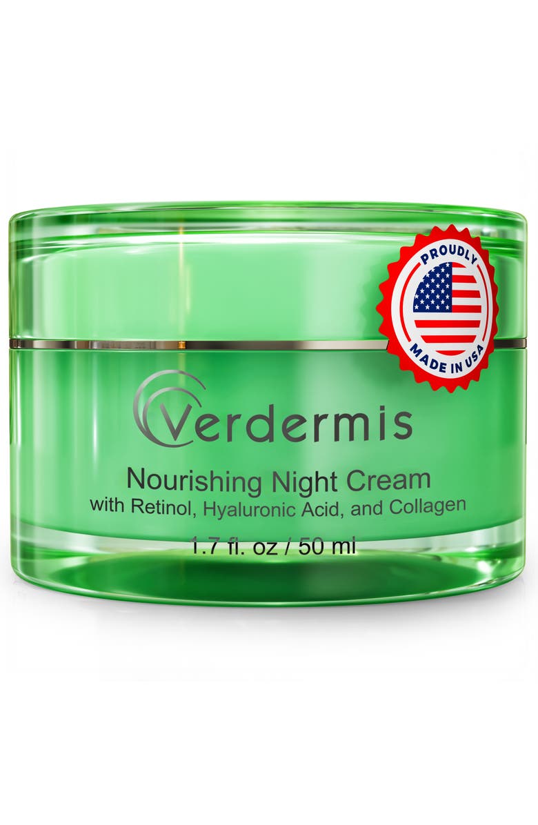 Verdermis Nourishing Night Cream with Retinol, Hyaluronic Acid, and Collagen, Main, color, 