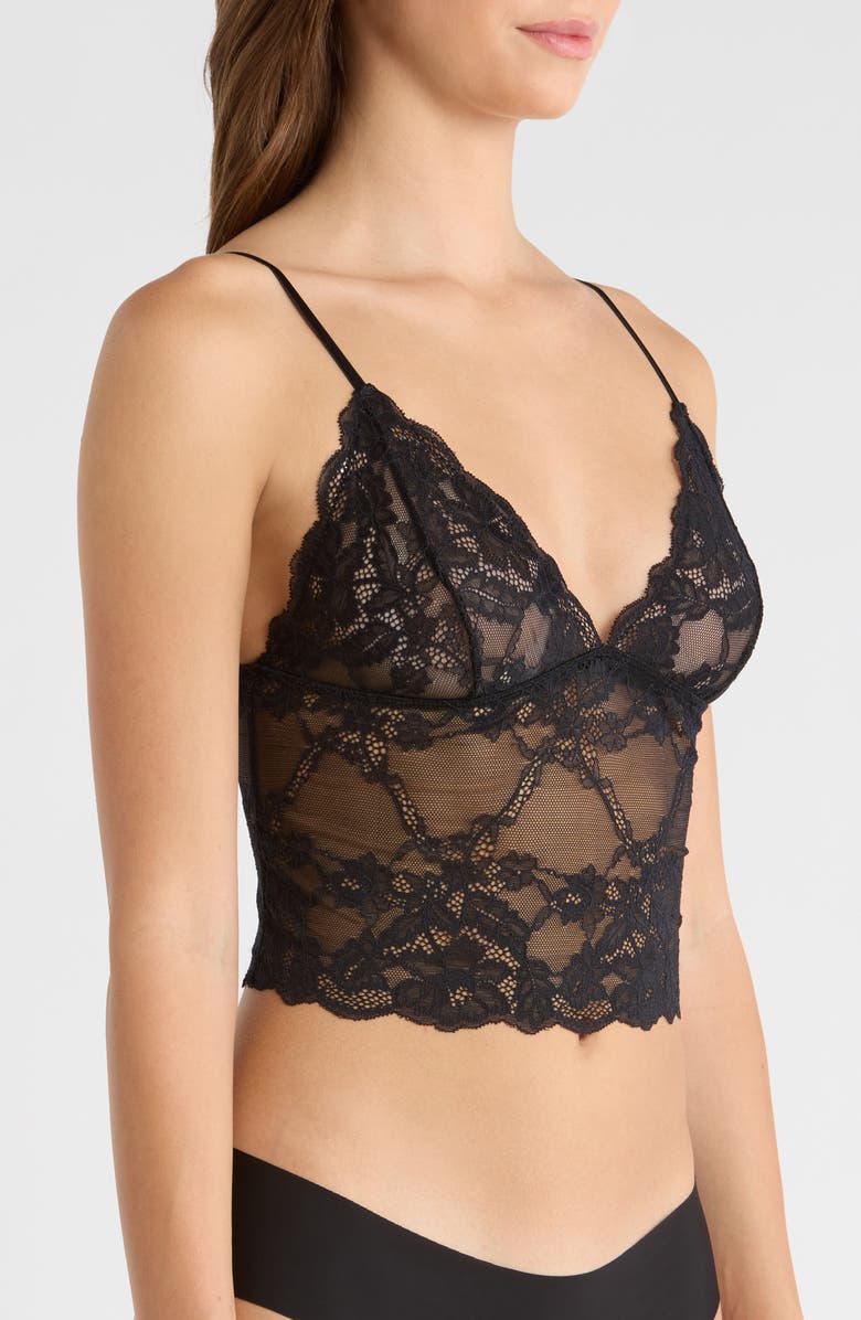 Honeydew Riot Lace Crop Camisole, Alternate, color, Black