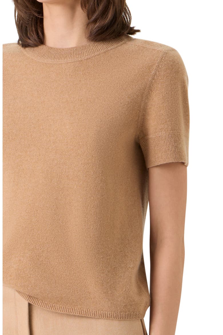 Short Sleeve Cashmere Sweater, Alternate, color, CAMEL