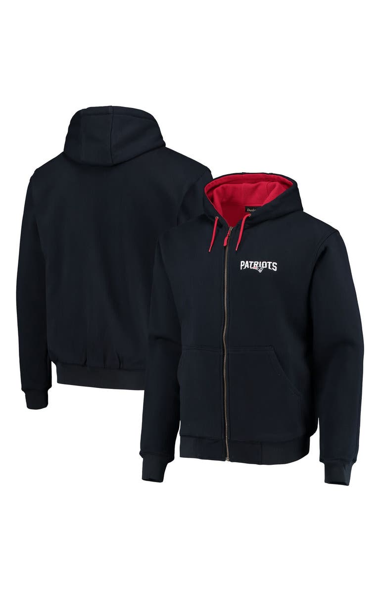 DUNBROOKE Men's Dunbrooke Navy New England Patriots Craftsman Thermal-Lined Full-Zip Hoodie, Main, color, 