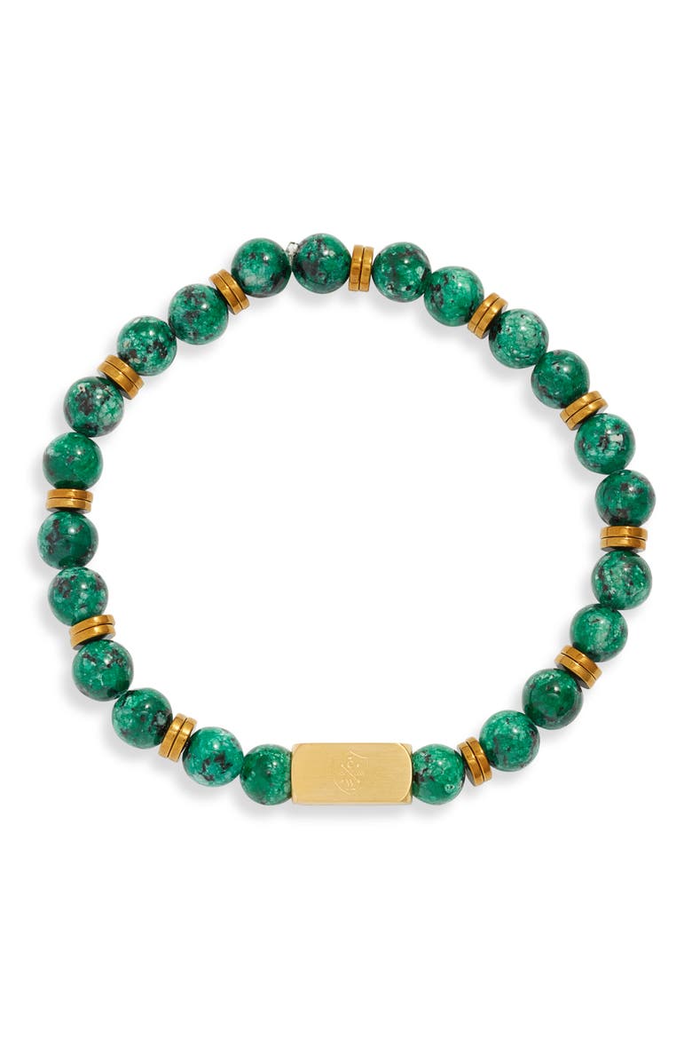 Men's Marbled Stone Beaded Bracelet, Main, color, TURQUOISE