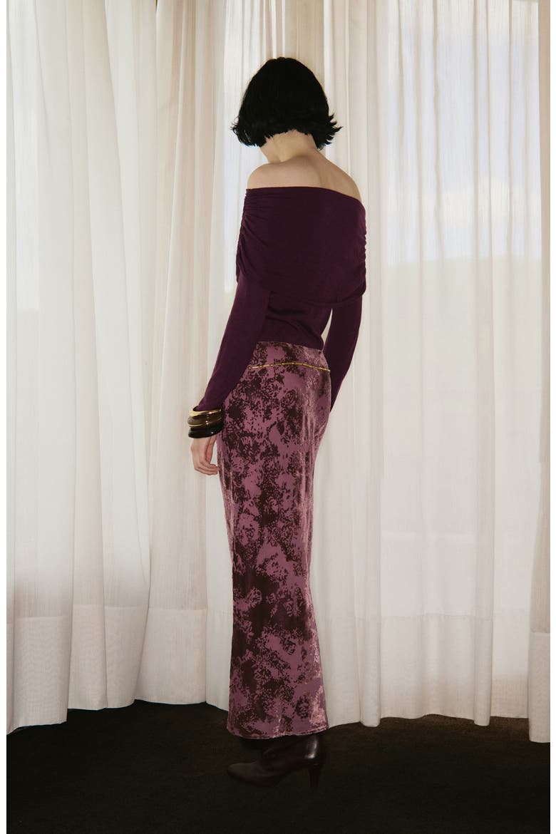 Off the Shoulder Sweater, Alternate, color, WINE