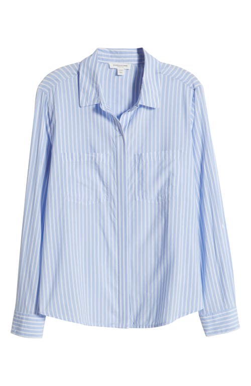 BEACHLUNCHLOUNGE BEACHLUNCHLOUNGE STRIPE COTTON & MODAL BUTTON-UP SHIRT