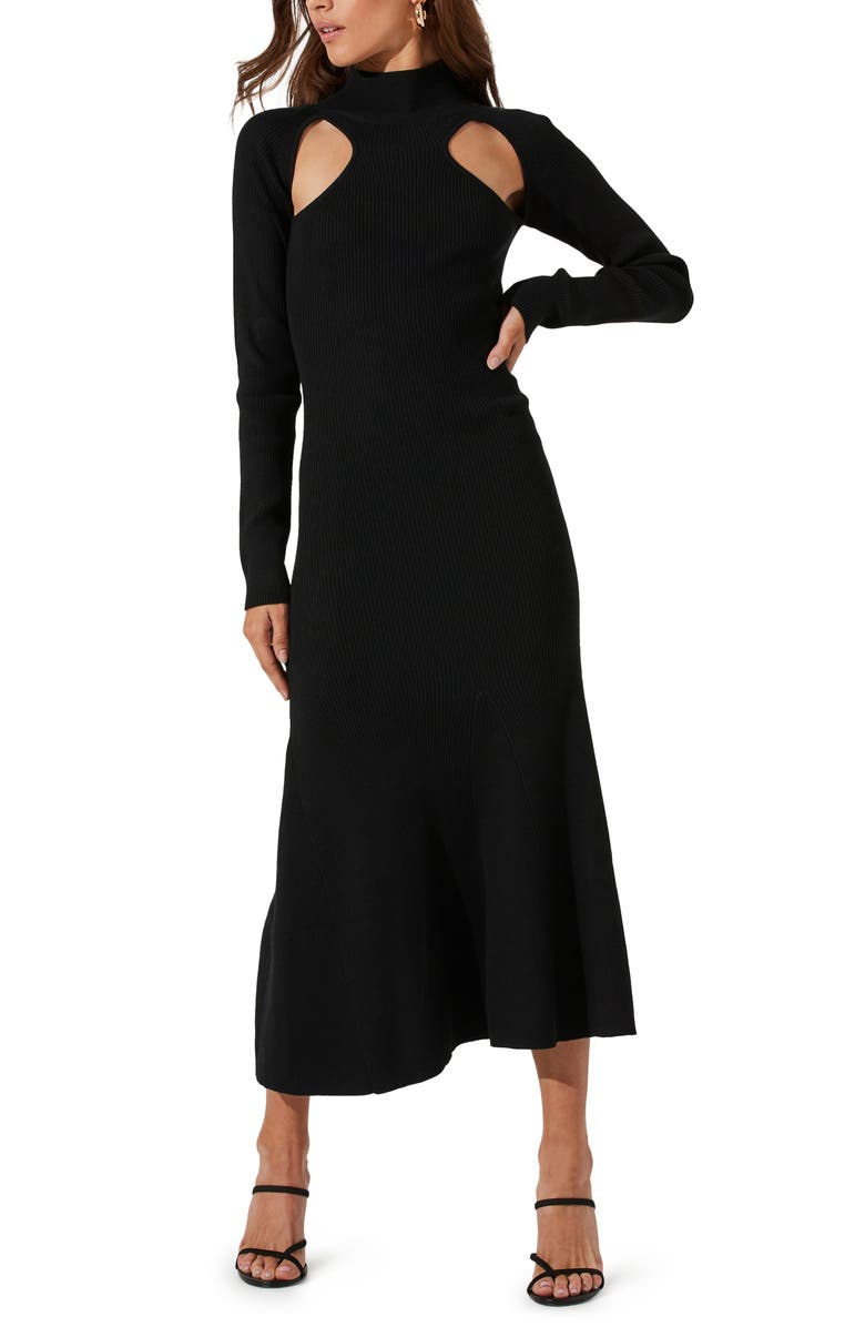 ASTR the Label Cutout Long Sleeve Sweater Dress, Main, color,
