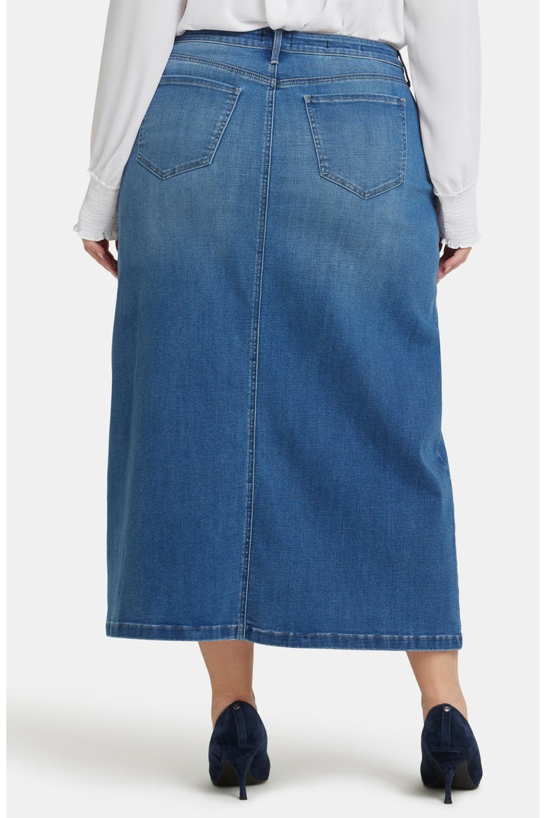 High Waist Slit Front Denim Maxi Skirt, Alternate, color, FAIRMONT